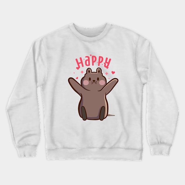 happy quokka Crewneck Sweatshirt by ArtStopCreative